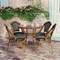 Flash Furniture Bordeaux French Bistro 31.5in. Table, Black and White PE Rattan, Glass Top w/4 Stack Chairs SDA-AD641012-80-4001-BKWH-NAT-GG - alternate 2